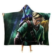 The Legend of Zelda Hooded Blanket, Wearable Blanket Hoodie Cozy Soft Warm Hooded Flannel Blanket for Women Men Boys Girls